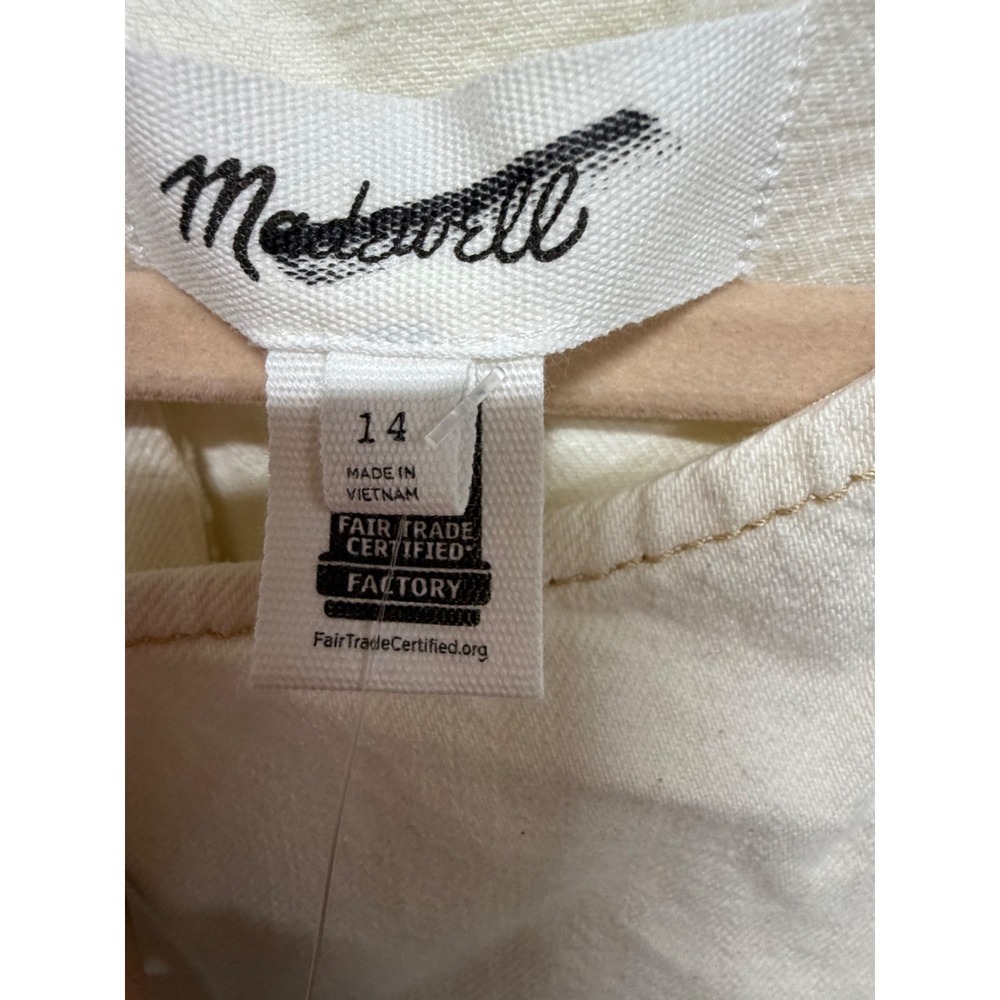 Madewell Denim Corset Tank Top Womens Size 14 Ivory Ecru Zip Back Style NZ030 - Picture 9 of 10